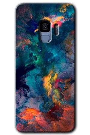 Galaxy S9 Kılıf HD Desen Baskılı Arka Kapak - Color Storm 