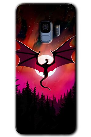 Galaxy S9 Kılıf HD Desen Baskılı Arka Kapak - Dragon Night 