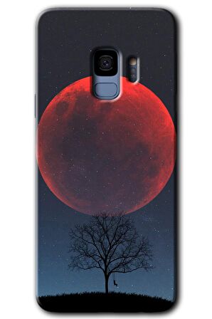 Galaxy S9 Kılıf HD Desen Baskılı Arka Kapak - Kanlı Ay 