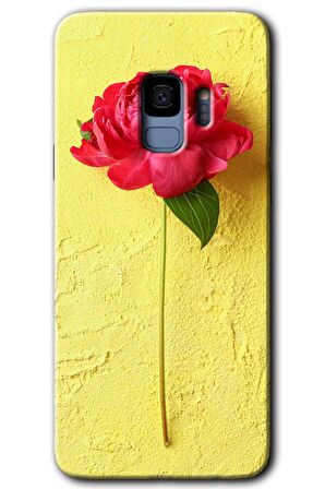 Galaxy S9 Kılıf HD Desen Baskılı Arka Kapak - Kırmızı Gül 