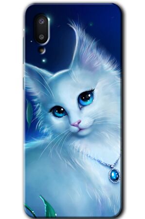 Galaxy A02 Kılıf HD Desen Baskılı Arka Kapak - Cat Glance 