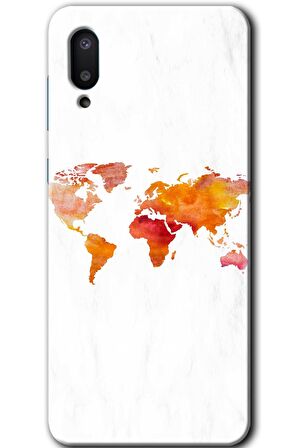 Galaxy A02 Kılıf HD Desen Baskılı Arka Kapak - Dünya Haritası 