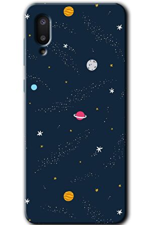 Galaxy A02 Kılıf HD Desen Baskılı Arka Kapak - Çizim Gezegen 
