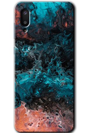 Galaxy A02 Kılıf HD Desen Baskılı Arka Kapak - Liquid Colorfull 