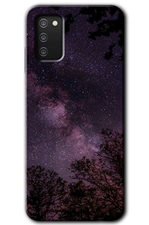 Galaxy A02s Kılıf HD Desen Baskılı Arka Kapak - Gece Galaksi 