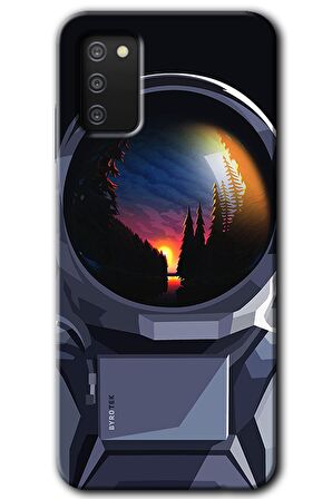 Galaxy A02s Kılıf HD Desen Baskılı Arka Kapak - Astronot 