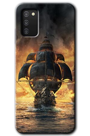 Galaxy A02s Kılıf HD Desen Baskılı Arka Kapak - Siyah İnci 