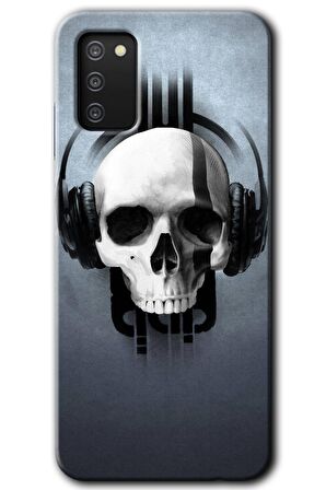 Galaxy A02s Kılıf HD Desen Baskılı Arka Kapak - Müzik Kurukafa 