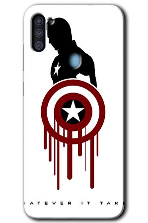 Galaxy A11 Kılıf HD Desen Baskılı Arka Kapak - Captain Amerika 
