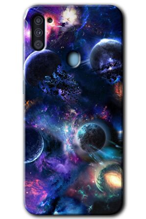 Galaxy A11 Kılıf HD Desen Baskılı Arka Kapak - Gezegen Karışımı 