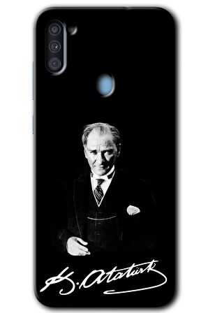 Galaxy A11 Kılıf HD Desen Baskılı Arka Kapak - Atatürk İmza 