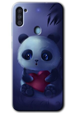Galaxy A11 Kılıf HD Desen Baskılı Arka Kapak - Bebek Panda 