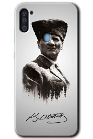 Galaxy A11 Kılıf HD Desen Baskılı Arka Kapak - Mustafa Kemal Atatürk 
