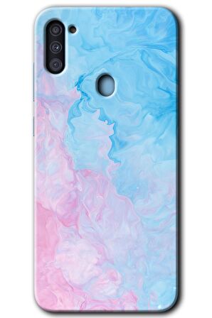 Galaxy A11 Kılıf HD Desen Baskılı Arka Kapak - Blue Art 