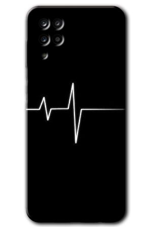 Galaxy A12 Kılıf HD Desen Baskılı Arka Kapak - Heart Rytm 