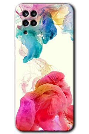 Galaxy A12 Kılıf HD Desen Baskılı Arka Kapak - Gökkuşağı Color 