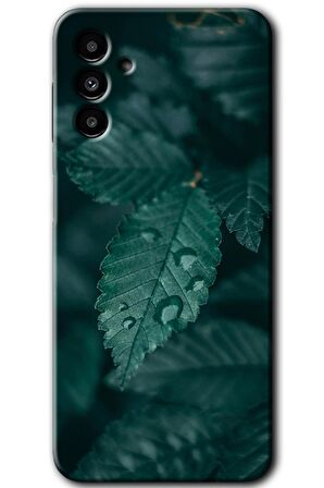 Galaxy A13 5G Kılıf HD Desen Baskılı Arka Kapak - Yağmurlu Yaprak 