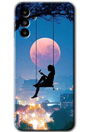 Galaxy A13 5G Kılıf HD Desen Baskılı Arka Kapak - Yalnız Kadın 