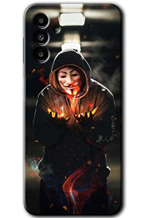 Galaxy A13 5G Kılıf HD Desen Baskılı Arka Kapak - V for Fire 