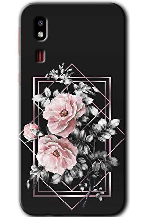 Galaxy A2 Core Kılıf HD Desen Baskılı Arka Kapak - Retro Çiçek 1 