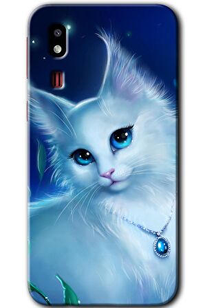 Galaxy A2 Core Kılıf HD Desen Baskılı Arka Kapak - Cat Glance 