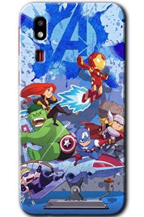 Galaxy A2 Core Kılıf HD Desen Baskılı Arka Kapak - Avengers Cartoon 