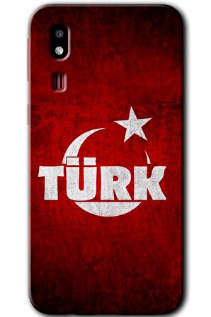 Galaxy A2 Core Kılıf HD Desen Baskılı Arka Kapak - Ayyıldız Türk 