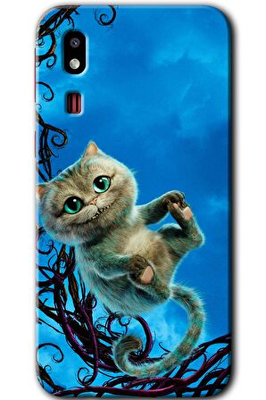Galaxy A2 Core Kılıf HD Desen Baskılı Arka Kapak - Çılgın Kedi 