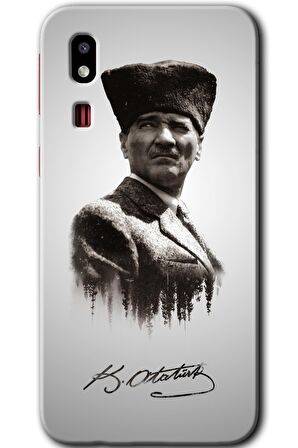 Galaxy A2 Core Kılıf HD Desen Baskılı Arka Kapak - Mustafa Kemal Atatürk 