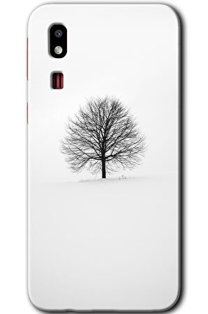 Galaxy A2 Core Kılıf HD Desen Baskılı Arka Kapak - Alone Tree 