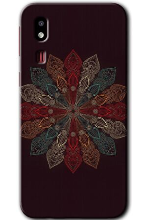 Galaxy A2 Core Kılıf HD Desen Baskılı Arka Kapak - Mandala Flower Wal 