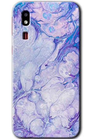 Galaxy A2 Core Kılıf HD Desen Baskılı Arka Kapak - Spots Lilac 