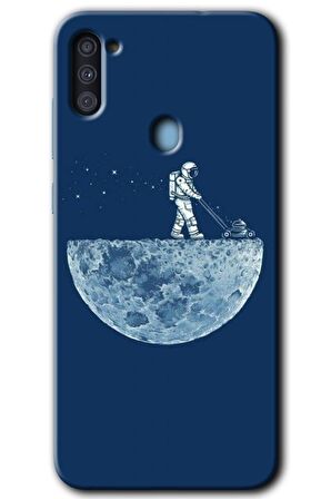 Galaxy M11 Kılıf HD Desen Baskılı Arka Kapak - Uzay İşçisi 