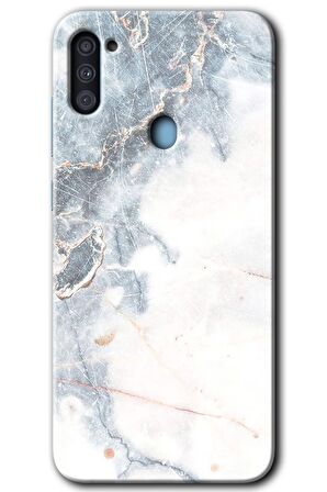 Galaxy M11 Kılıf HD Desen Baskılı Arka Kapak - White Marble 