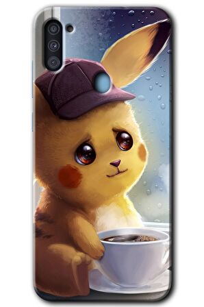 Galaxy M11 Kılıf HD Desen Baskılı Arka Kapak - Üzgün Pikaçu 