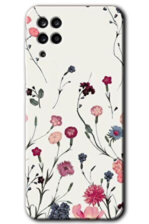 Galaxy M12 Kılıf HD Desen Baskılı Arka Kapak - Mat Çiçek 