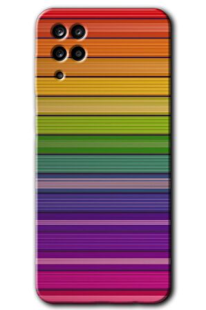 Galaxy M12 Kılıf HD Desen Baskılı Arka Kapak - Colorful Lines 