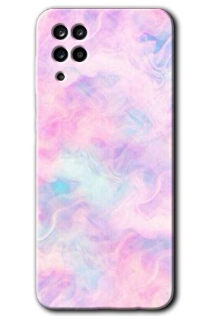 Galaxy M12 Kılıf HD Desen Baskılı Arka Kapak - Pembe-Duman 