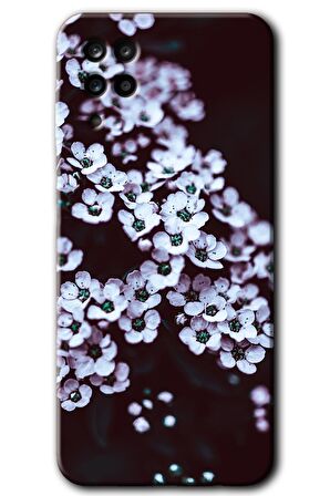 Galaxy M12 Kılıf HD Desen Baskılı Arka Kapak - Beyaz Çiçek 