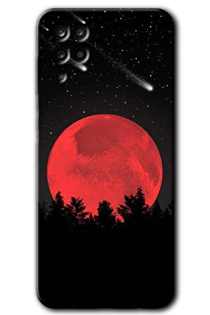 Galaxy M12 Kılıf HD Desen Baskılı Arka Kapak - Kanlı Ay 