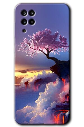Galaxy M12 Kılıf HD Desen Baskılı Arka Kapak - Wash Red Wall 