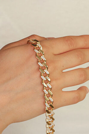 Taşlı Gurmet Altın Bileklik