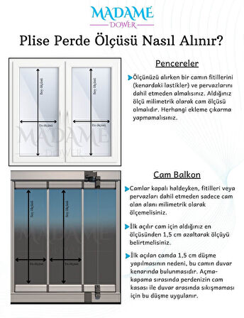 Açık Gri Plise Perde Katlanır Cam Balkon Perdesi - Ofis Perdesi - Mutfak Perdesi