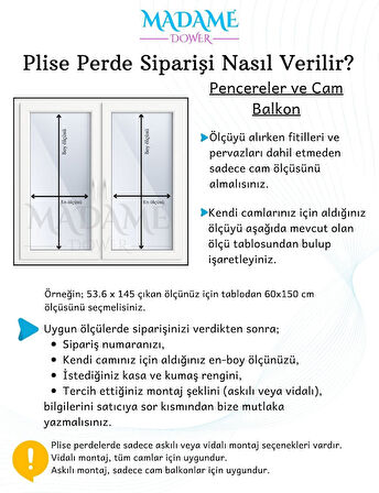 Açık Gri Plise Perde Katlanır Cam Balkon Perdesi - Ofis Perdesi - Mutfak Perdesi