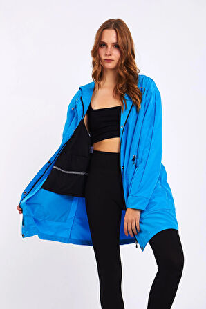 Micro Midi Mavi Yağmurluk & Rüzgarlık
