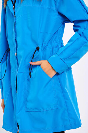 Micro Midi Mavi Yağmurluk & Rüzgarlık
