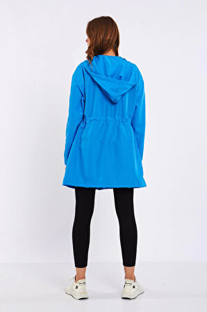 Micro Midi Mavi Yağmurluk & Rüzgarlık