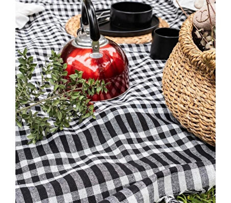 Çok Amaçlı Sofra Bezi & Piknik Örtüsü & Masa Örtüsü Ekose Pötikare Desenli