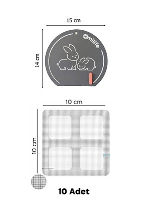 10'lu Süzgeç ve Gider Koku Önleyici Set Silikon Mat Banyo Mutfak Lavabo Koruyucu