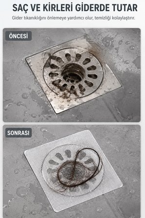 10'lu Süzgeç ve Gider Koku Önleyici Set Silikon Mat Banyo Mutfak Lavabo Koruyucu